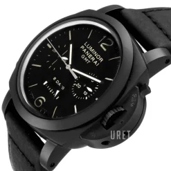 Special Luminor 1950 Ceramic 8 Days Chrono Monopulsante GMT Svart/Läder Ø44 mm