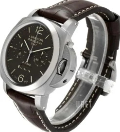 Special Luminor 1950 Titanium 8 Days Chrono Monopulsante GMT Brun/Läder Ø44 mm