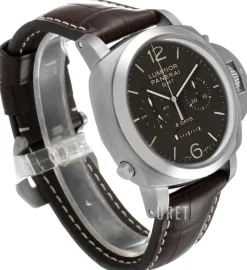 Special Luminor 1950 Titanium 8 Days Chrono Monopulsante GMT Brun/Läder Ø44 mm