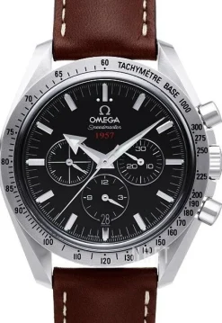 Speedmaster Broad Arrow Svart/Läder Ø42 mm