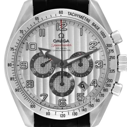 Speedmaster Broad Arrow Silverfärgad/Läder Ø44.25 mm