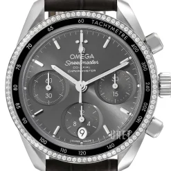 Speedmaster Chronograph 38Mm Grå/Läder Ø38 mm