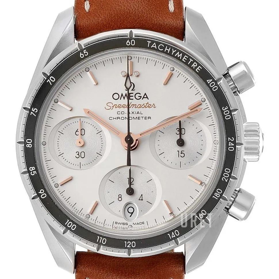 Speedmaster Chronograph 38Mm Silverfärgad/Läder Ø38 mm