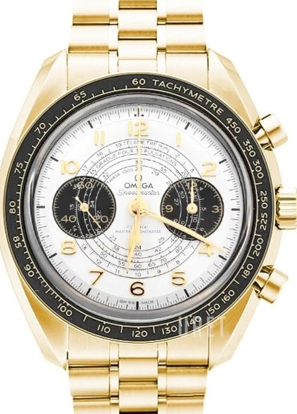 Speedmaster Chronoscope Silverfärgad/18 karat gult guld Ø43 mm