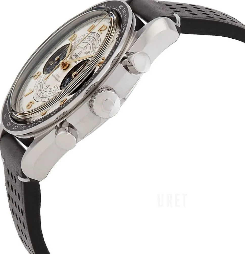 Speedmaster Chronoscope Silverfärgad/Läder Ø43 mm