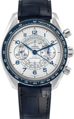 Speedmaster Chronoscope Silverfärgad/Läder Ø43 mm