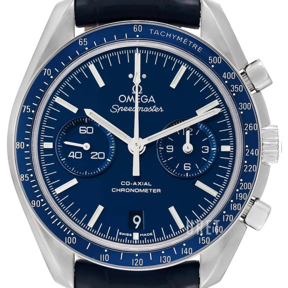Speedmaster Moonwatch Co-Axial Chronograph 44.25mm Blå/Läder Ø44.25 mm