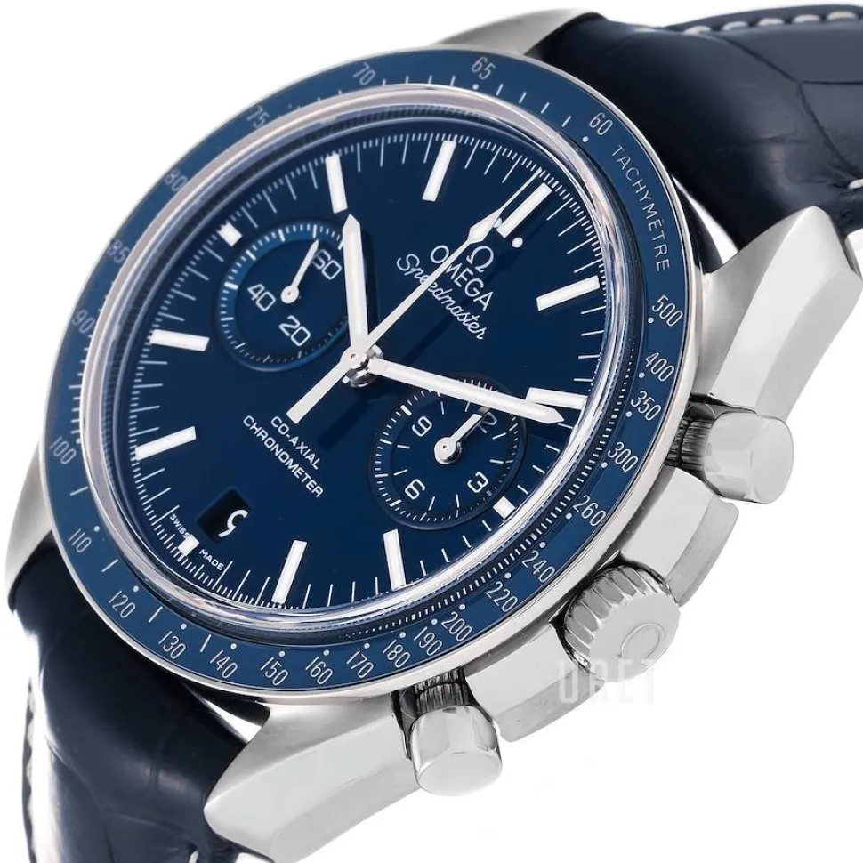 Speedmaster Moonwatch Co-Axial Chronograph 44.25mm Blå/Läder Ø44.25 mm