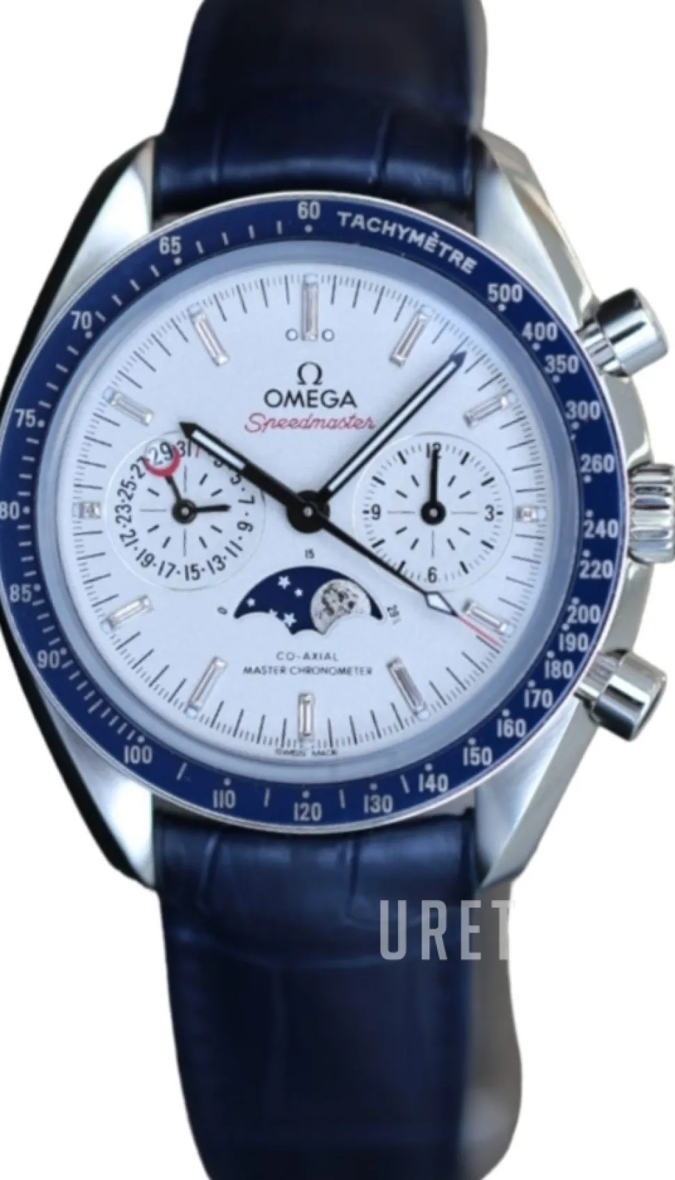 Speedmaster Moonwatch Silverfärgad/Läder Ø44.25 mm