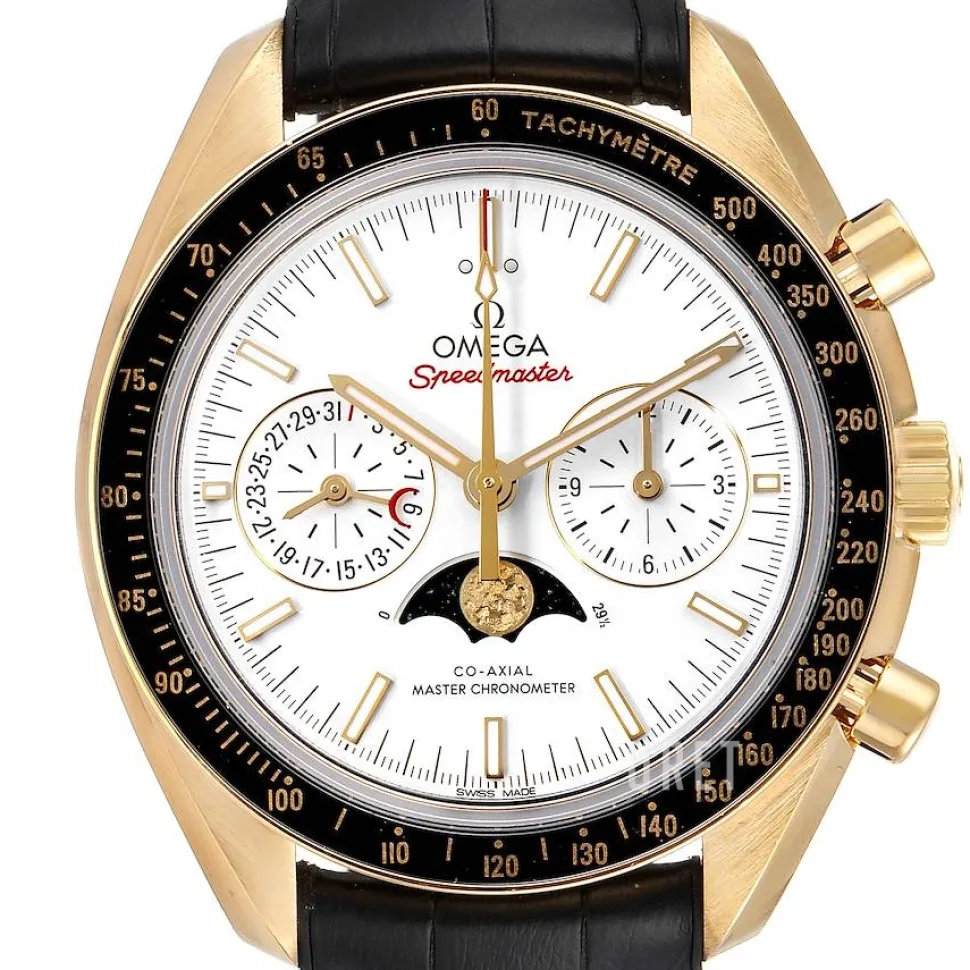 Speedmaster Moonwatch Silverfärgad/Läder Ø44.25 mm