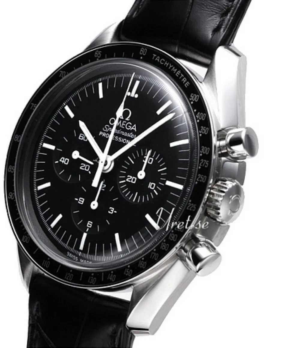 Speedmaster Professional Svart/Läder Ø42 mm