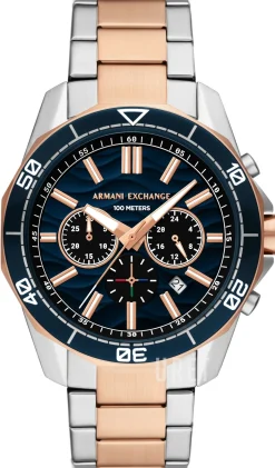 Spencer Blå/Roséguldstonat stål Ø44 mm