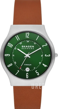 Sundby Titanium Grön/Läder Ø40 mm