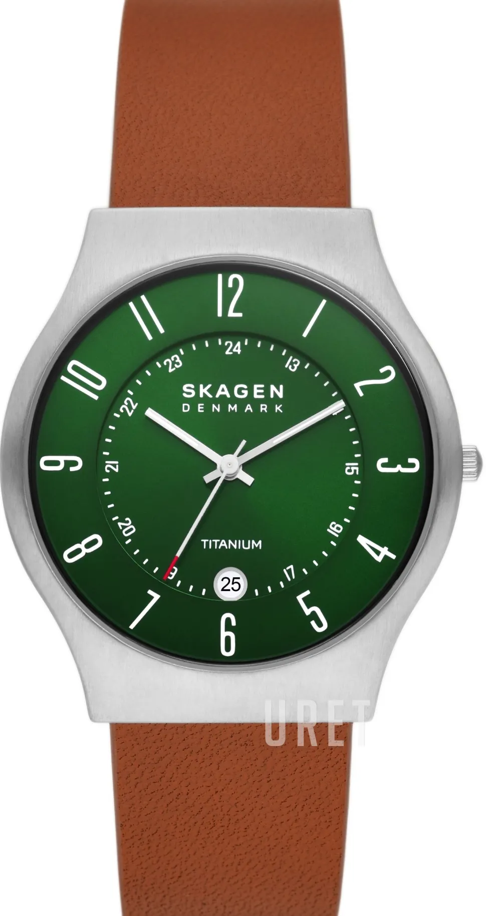 Sundby Titanium Grön/Läder Ø40 mm