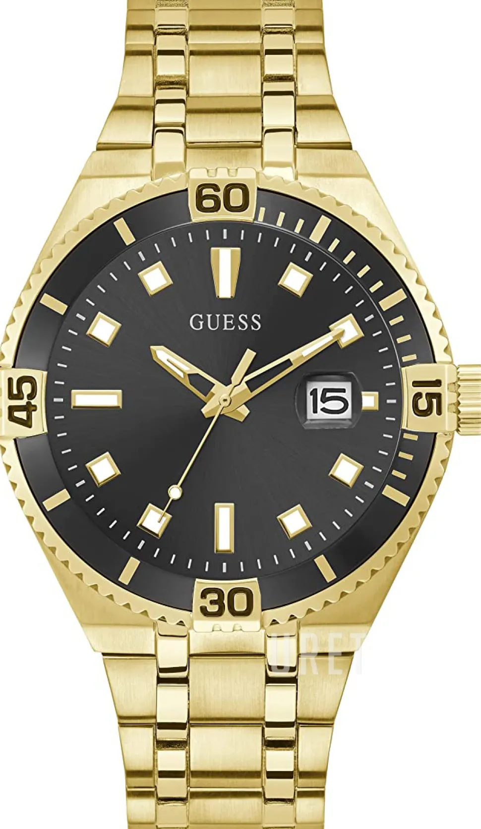 Svart/Gulguldtonat stål Ø42 mm