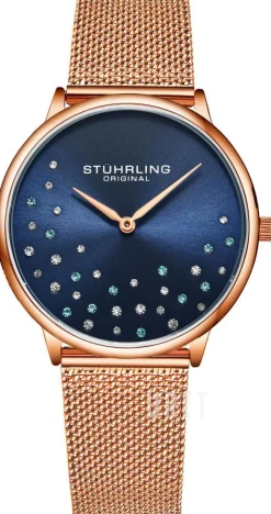 Symphony Blå/Roséguldstonat stål Ø35 mm