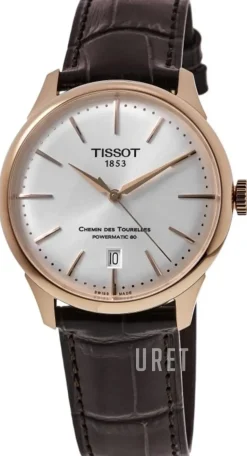 T-Classic Chemin Des Tourelles Silverfärgad/Läder Ø39 mm