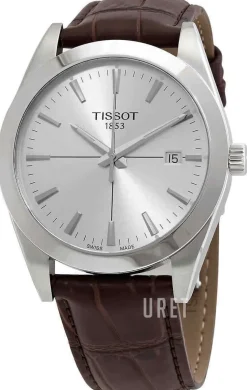 T-Classic Silverfärgad/Läder Ø40 mm