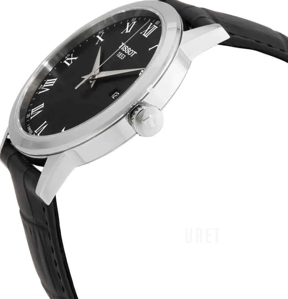 T-Classic Svart/Läder Ø42 mm