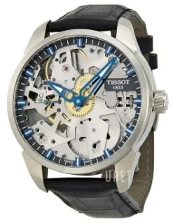 T-Classic T Complication Silverfärgad/Läder Ø43 mm