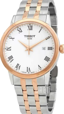 T-Classic Vit/Roséguldstonat stål Ø42 mm