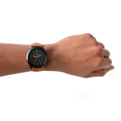 The Minimalist Svart/Läder Ø44 mm