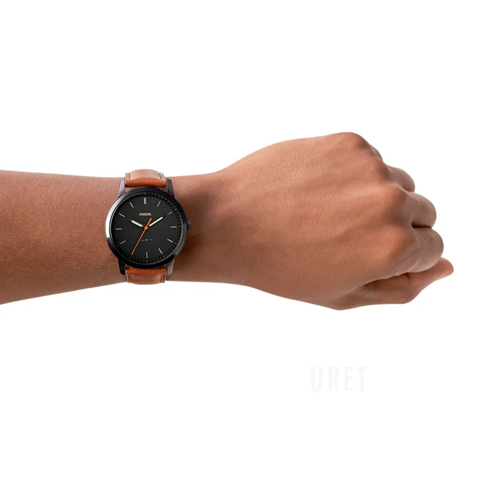 The Minimalist Svart/Läder Ø44 mm