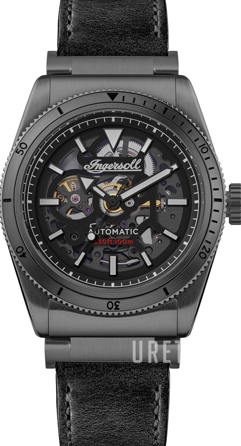 The Scovill Svart/Läder Ø43 mm