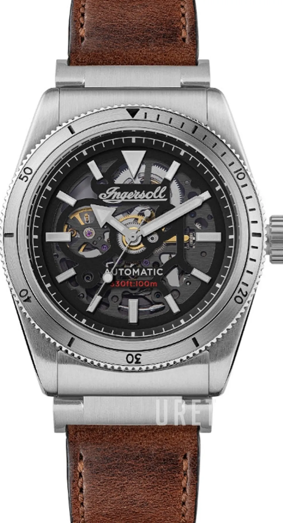 The Scovill Svart/Läder Ø43 mm