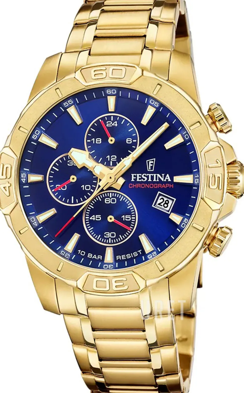 Timeless Blå/Gulguldtonat stål Ø45 mm