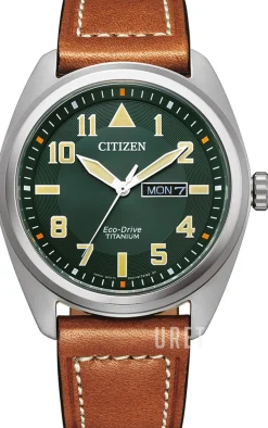 Titanium Grön/Läder Ø42 mm