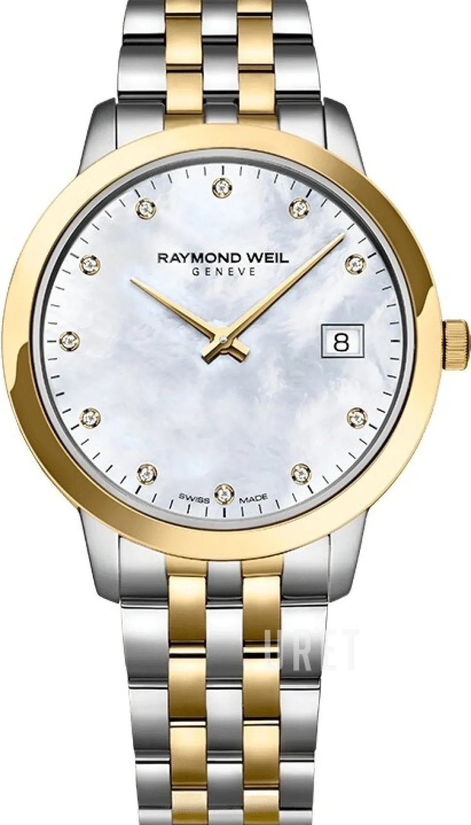 Toccata Vit/Gulguldtonat stål Ø34 mm