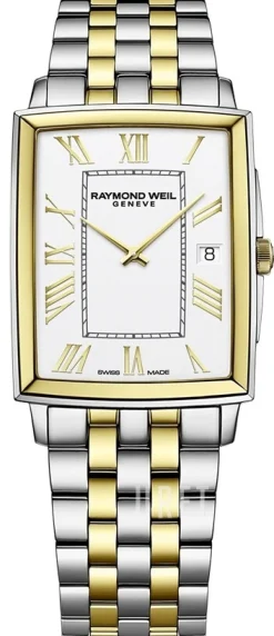 Toccata Vit/Gulguldtonat stål 37.25x29.6 mm