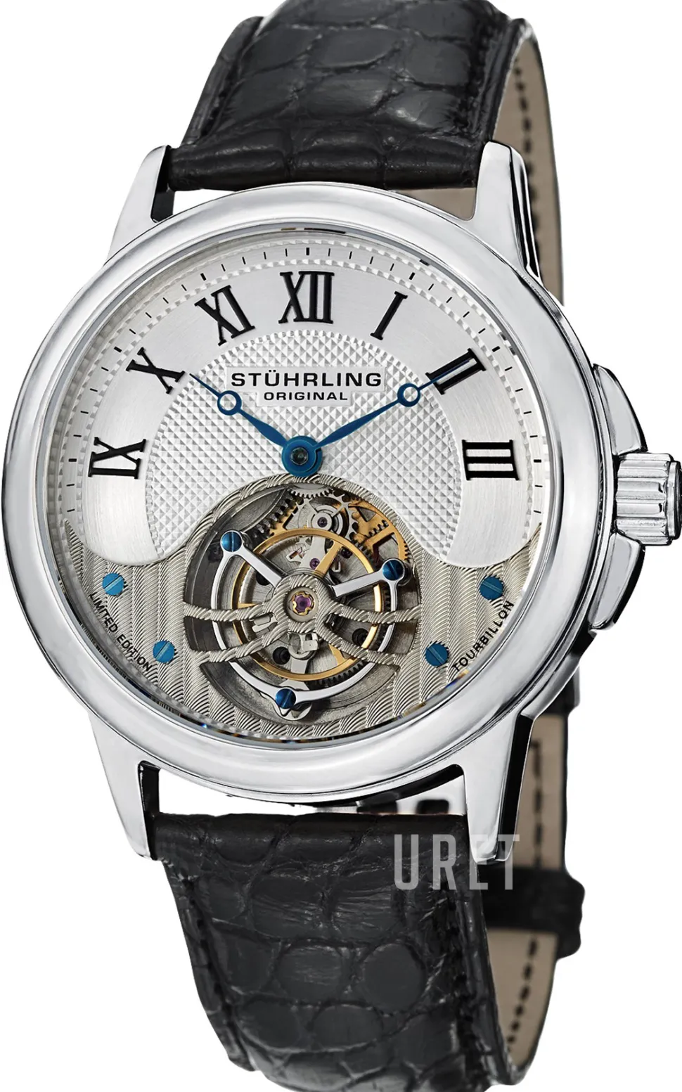 Tourbillon Silverfärgad/Läder Ø42 mm