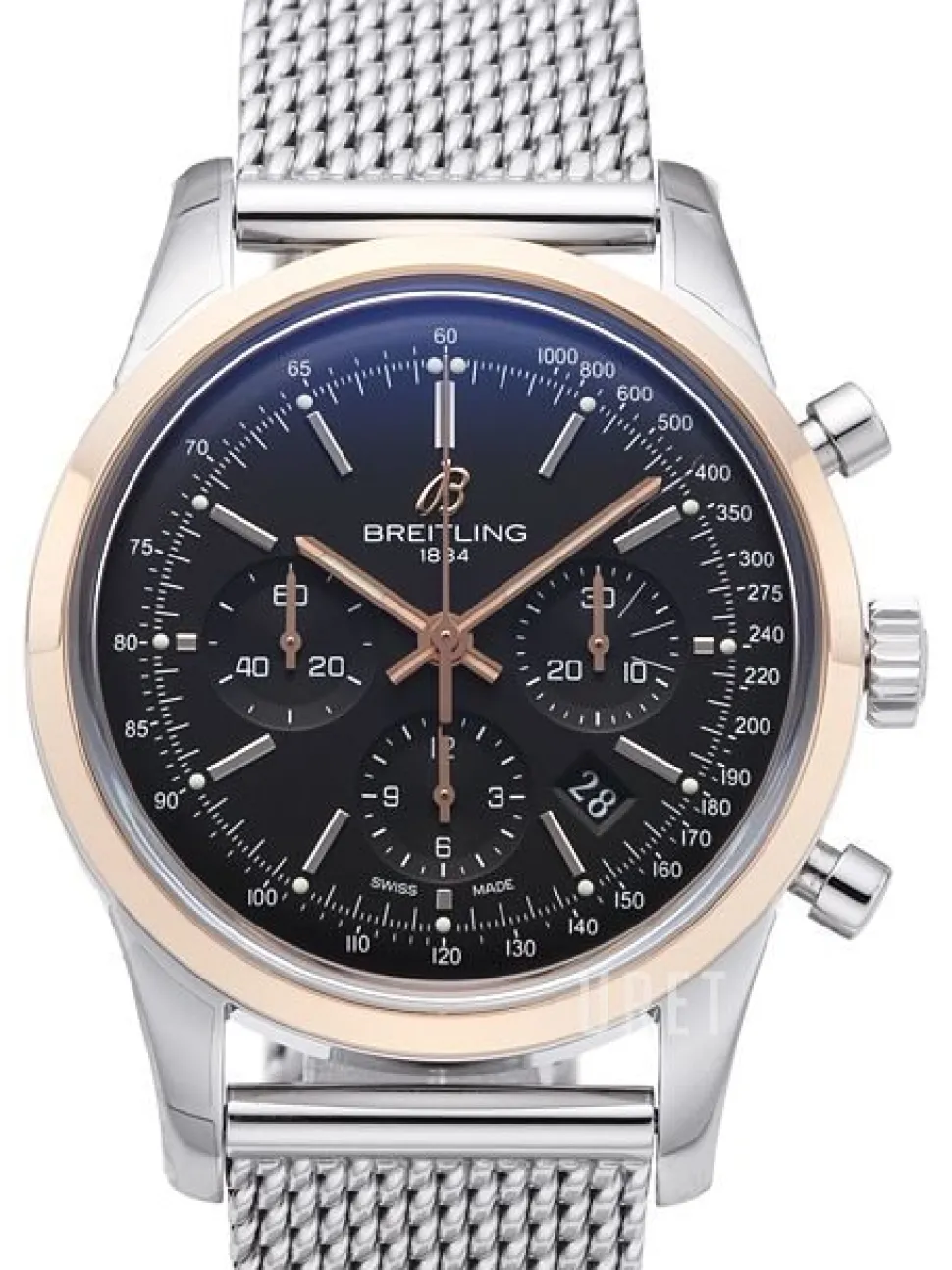 Transocean Chronograph Svart/Stål Ø43 mm