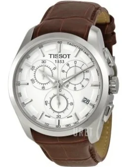 T-Trend Couturier Silverfärgad/Läder Ø41 mm