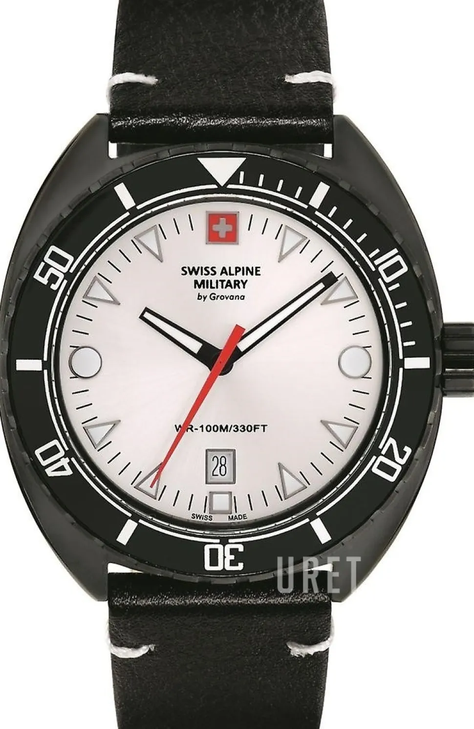 Turtle Silverfärgad/Läder Ø44 mm