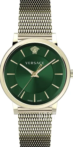 V Circle Grön/Gulguldtonat stål Ø42 mm