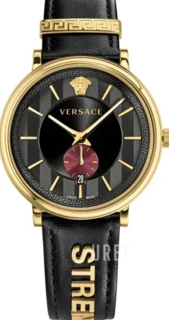 V Circle Svart/Gulguldtonat stål Ø42 mm