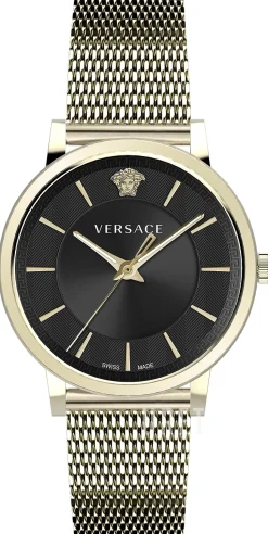 V Circle Svart/Gulguldtonat stål Ø42 mm