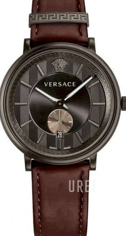 V Circle Svart/Läder Ø42 mm