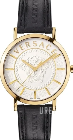 V Icon Silverfärgad/Läder Ø41 mm