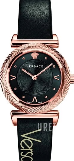 V Motif Svart/Läder Ø36 mm