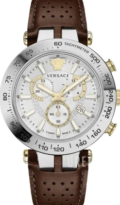 V Race Silverfärgad/Läder Ø46 mm