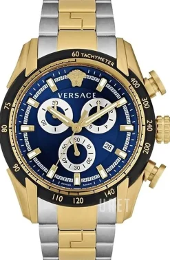 V Ray Blå/Guldtonat stål Ø44 mm