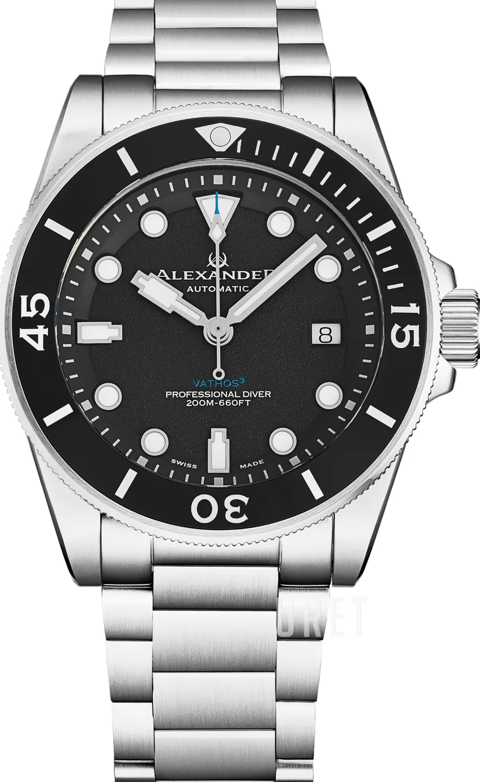 Vathos Svart/Stål Ø42 mm