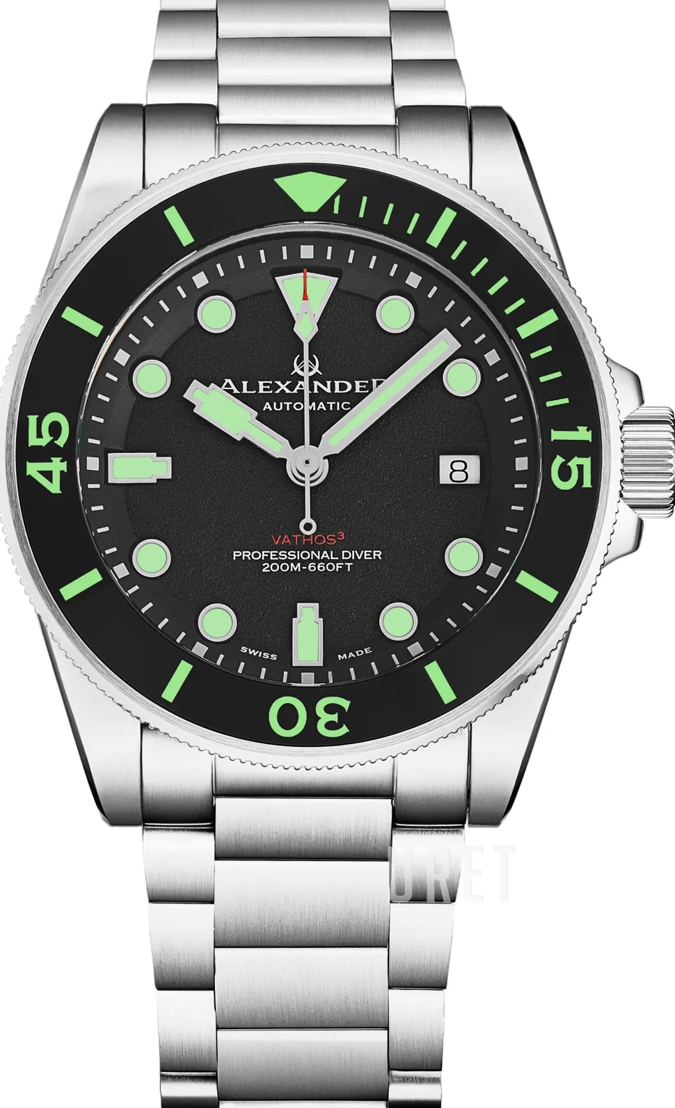 Vathos Svart/Stål Ø42 mm