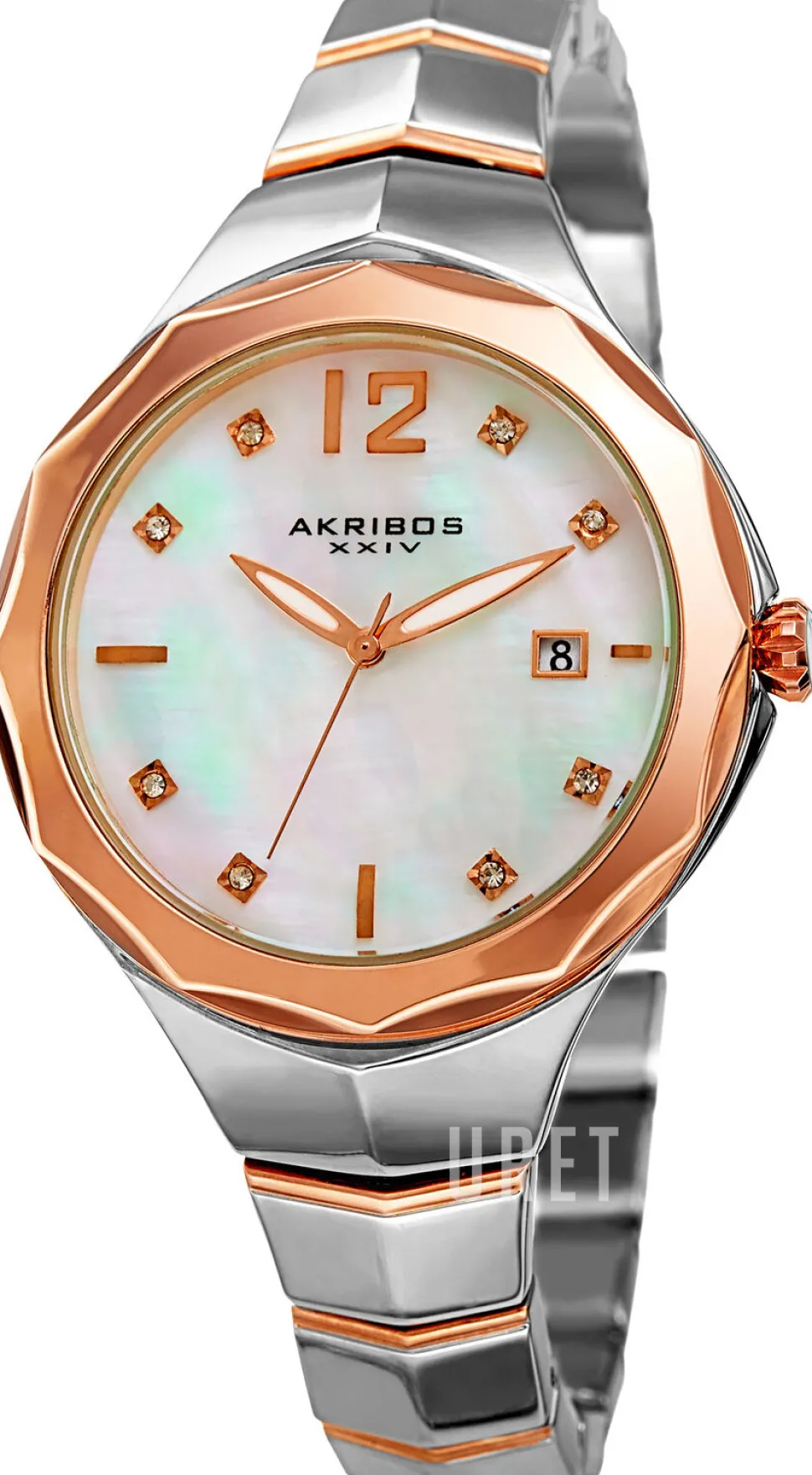 Vit/Roséguldstonat stål Ø37 mm